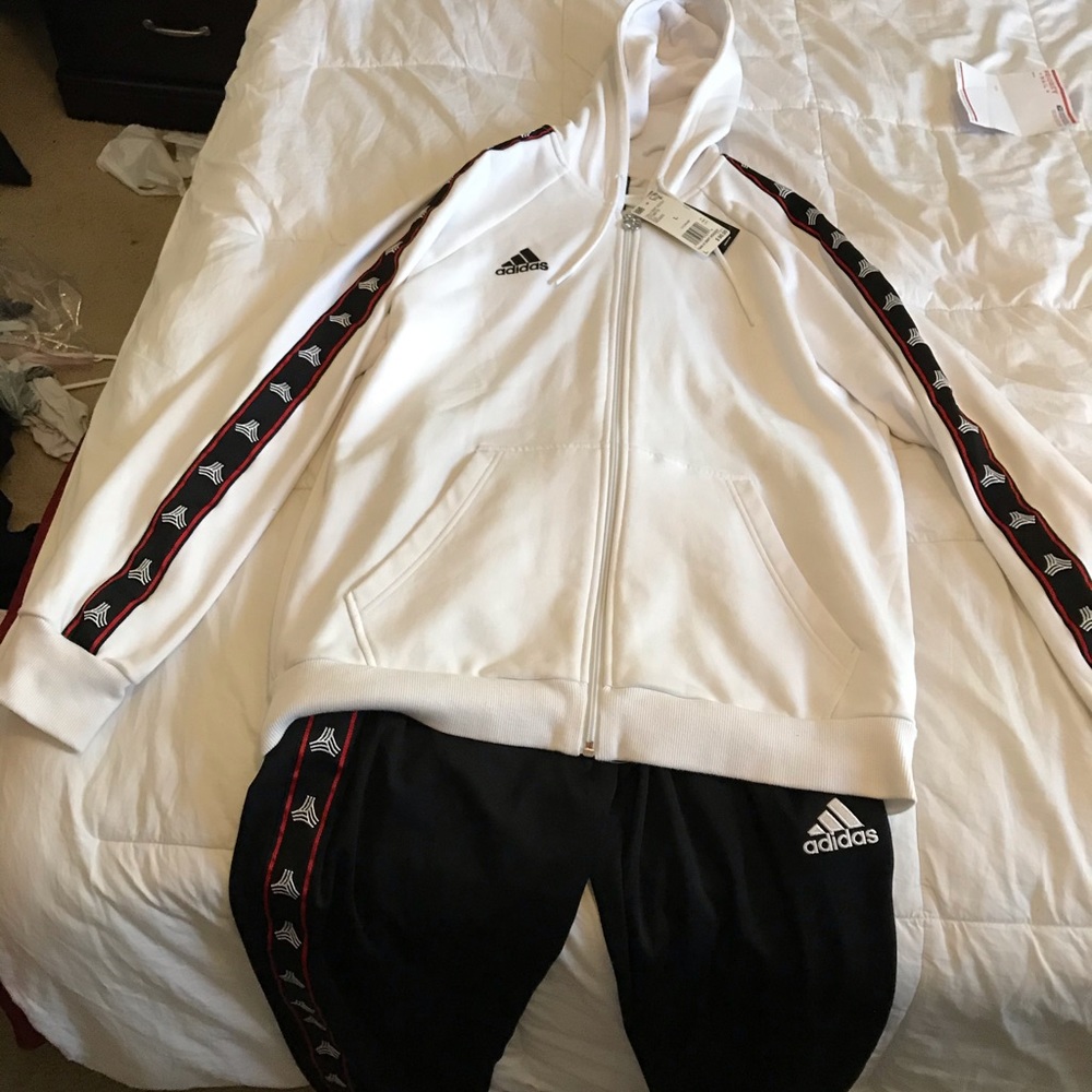 New adidas jump suit top and bottom